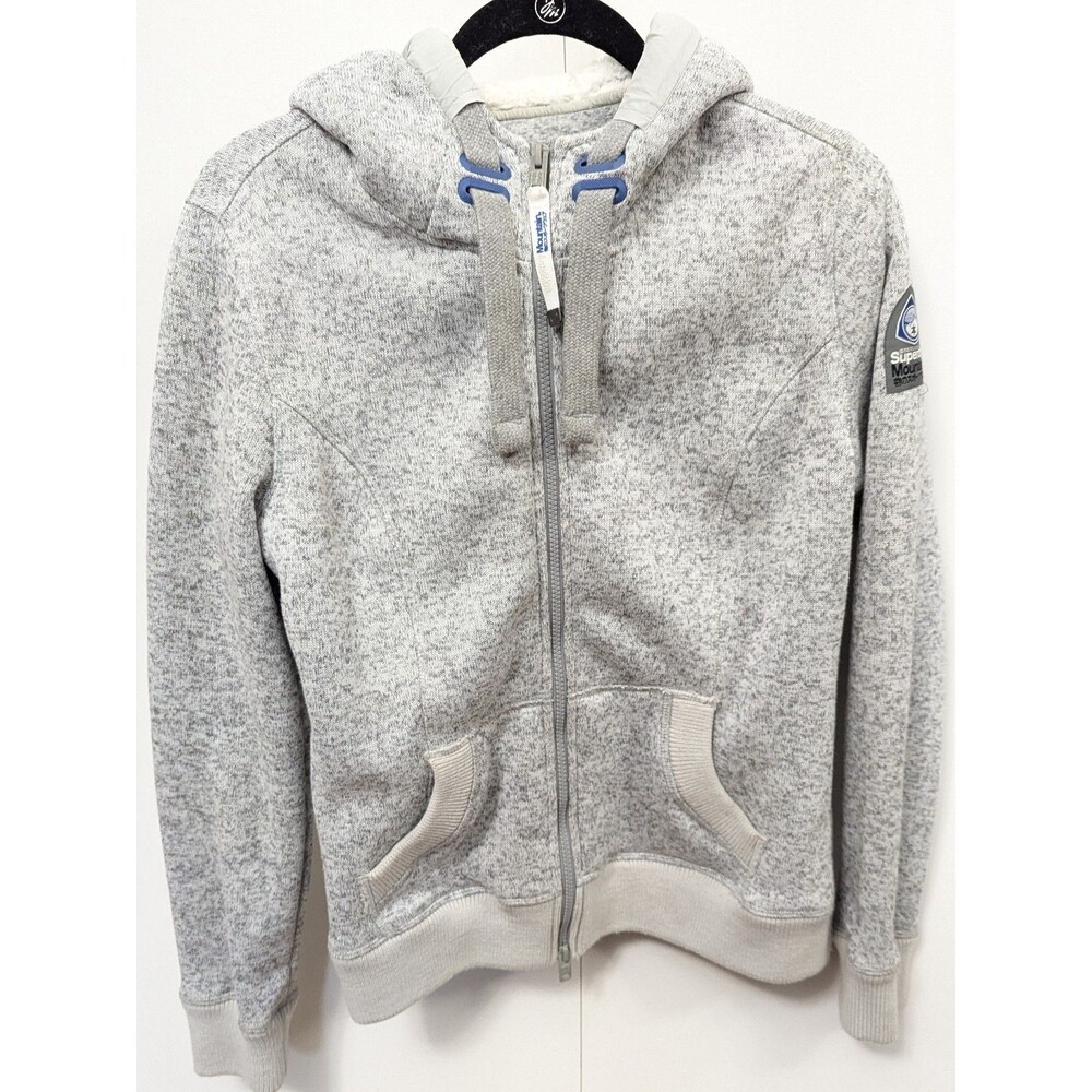 Superdry  Women's Storm Zip Hood Mount Fuji Large Grey Knit